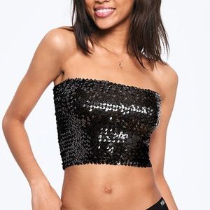 NWOT Pink Sequin Tube Top